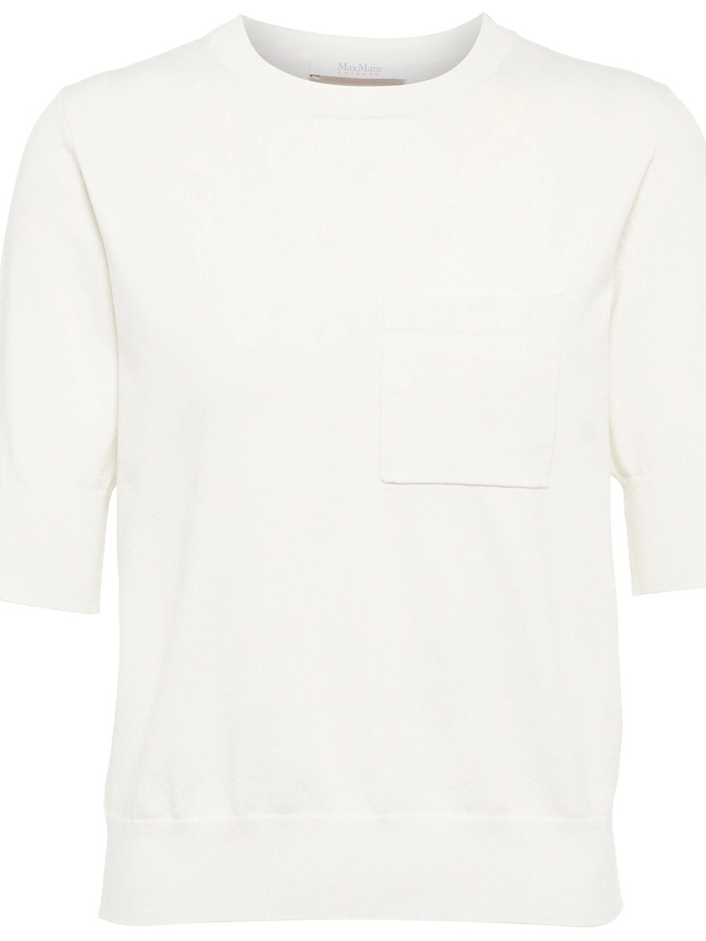 NWT MaxMara Cream Short Sleeve Knit Top $375